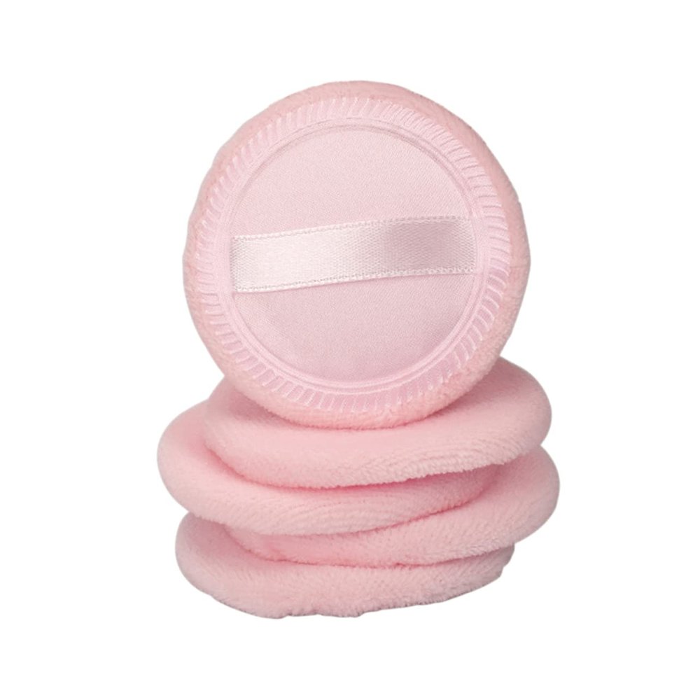 MERRYHAPY 5pcs Cotton Loose Powder Puff Soft Applicators for Smooth Foundation Gentle Skin for Home Travel Use Pink