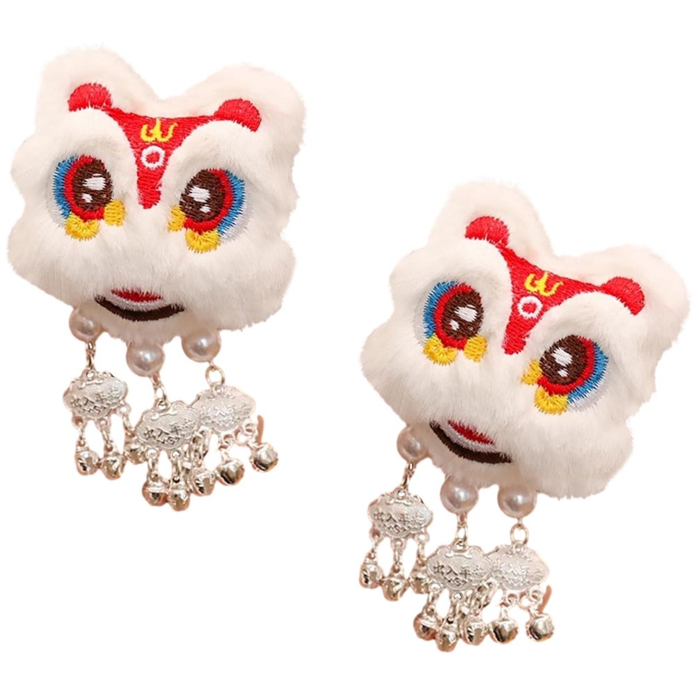 1 Pair Chinese Plush Dancing Hair Clips Tassels Cartoon Hairpins Clips Hair Accessories