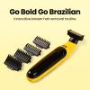 Gorilla Technique Mens Groin & Body Hair Trimmer  2-Way Pivot Blade, No-Nick Skin Guard, 4 Trimming Heads, 16mm Combs, IPX4 Waterproof, Electric Shaver for Pubic & Ball view 2