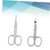 Beaupretty 2pcs Stainless Steel Nose Hair Trimmer Portable Eyebrow Scissor Vibrissa Scissors for Men Women Safe Easy to Use Trimmer view 2