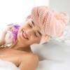 Ciieeo Super Absorbent Coral Fleece Hair Drying Cap Quick-Dry Towel Turban for Long Hair Lightweight Travel-Friendly and Shower Use view 2