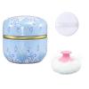 Qopoto Body Powder Puff and Container for Dusting Powder, Women Powder Puff and Powder Case for Bath and Travel (Light Blue) view 1