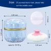 Qopoto Body Powder Puff and Container for Dusting Powder, Women Powder Puff and Powder Case for Bath and Travel (Light Blue) view 2