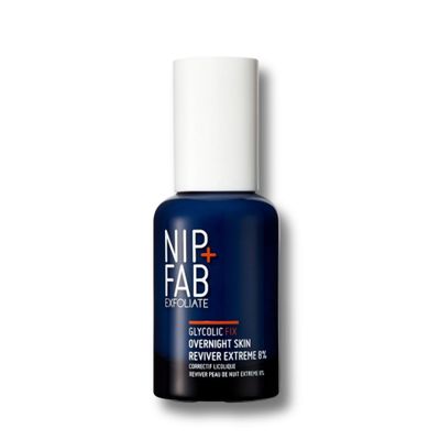Nip+Fab Glycolic Fix Overnight Skin Reviver Extreme 8%, 1.52 fl oz, Face Skin Exfoliant with Lactic Acid and Special Formula to Soften, Hydrate and Regenerate