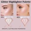 Pink Highlighter Makeup Palette, Face Highlighter Palette Glitter Highlighter Palette Shimmer Highlighter Powder for Face Cheek Illuminator Iluminadores de Maquillaje(03) view 3