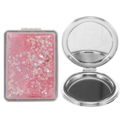 Baluue 2pcs Portable Makeup Mirrors Dual-Sided Travel Compact Cosmetic Mirror for Women Hand Reflection for Makeup