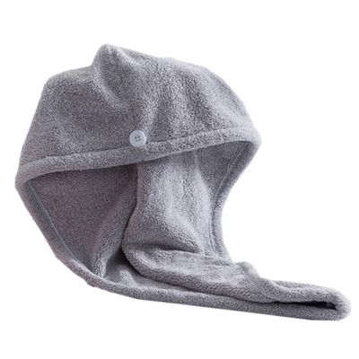MERRYHAPY Creative Coral Hair Drying Cap Drying Towel for Fast Absorption Lightweight and Portable Hair Towel for Women for Home and Travel Grey