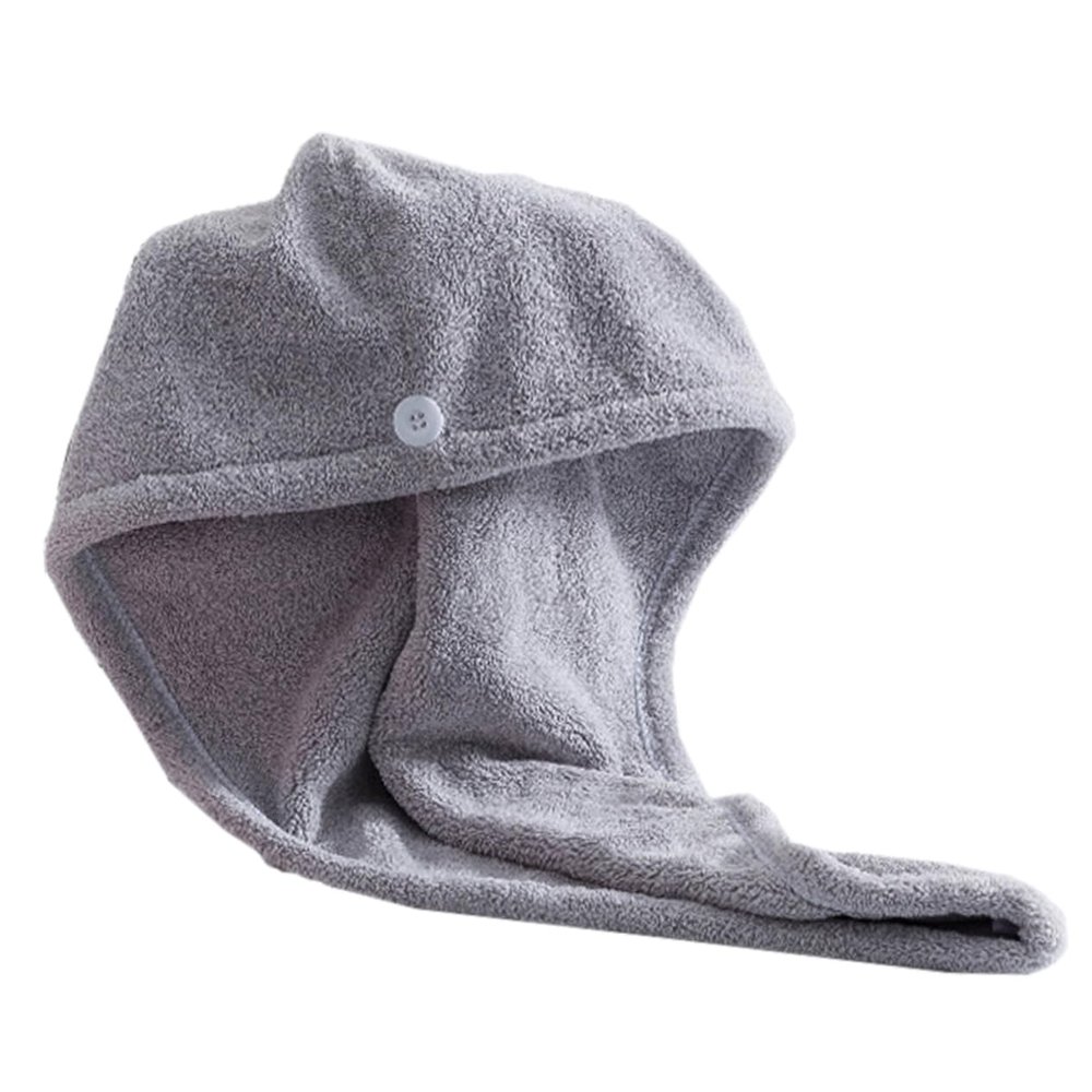 MERRYHAPY Creative Coral Hair Drying Cap Drying Towel for Fast Absorption Lightweight and Portable Hair Towel for Women for Home and Travel Grey