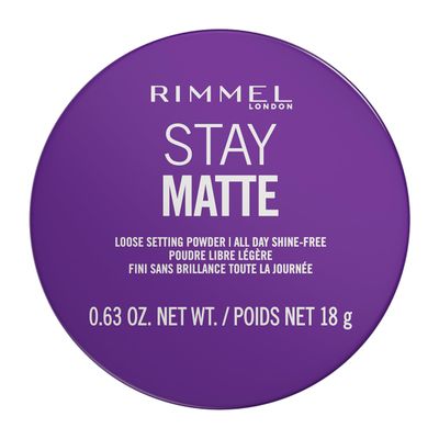 Rimmel Stay Matte Loose Powder, 001 Transparent, Face Loose Powder, Talc-free, Vegan, Lightweight, Soft Focus Effect, Soft Luxurious Applicator Puff, 0.63oz