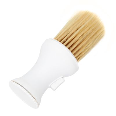 Soft Hair Neck Duster Fine Soft Nylon Hair Convenient Talcum Powder Delivery Anti Slip Round Handle Portable Size Light Weight for Salon Home Travel Use (B)