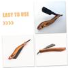 MERRYHAPY Men Shaver Portable Razor Wooden Handle Folding Razor for Beard Mustache Trimming view 3