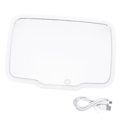 1pc Adjustable Car Vanity Mirror with LED Lights Universal Makeup Mirror for Vehicles Dimmable Brightness Ideal for Touch Ups and White