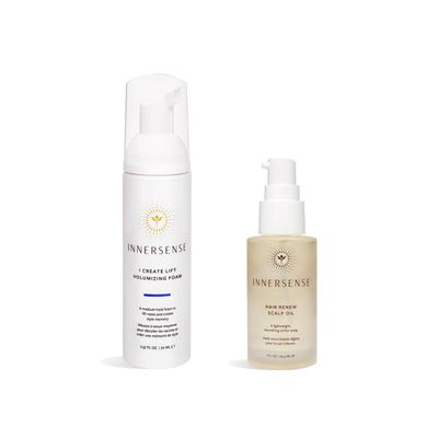 INNERSENSE Organic Beauty - I Create Lift Volumizing Foam + Hair Renew Scalp Oil Natural Hair BUNDLE | Non-Toxic, Cruelty-Free Haircare