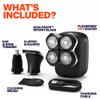 Freebird FlexSeries Pro Electric Head & Body Shaver - Mens Cordless Rechargeable Wet/Dry Skull Bald Head Back & Groin Waterproof Razor with Rotary Blades, Clippers, Nose Trimmer, Brush, Massager view 3