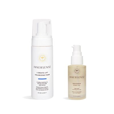 INNERSENSE Organic Beauty - I Create Lift Volumizing Foam + Hair Renew Scalp Oil Natural Hair BUNDLE | Non-Toxic, Cruelty-Free Haircare
