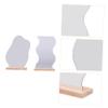 FOMIYES 2pcs Aesthetic Makeup Mirror Frameless Desktop Cosmetic Mirrors Wooden Base for Dresser and Office Use Easy to Assemble and Portable for Women and Makeup Artists view 2