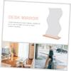 FOMIYES 2pcs Aesthetic Makeup Mirror Frameless Desktop Cosmetic Mirrors Wooden Base for Dresser and Office Use Easy to Assemble and Portable for Women and Makeup Artists view 4