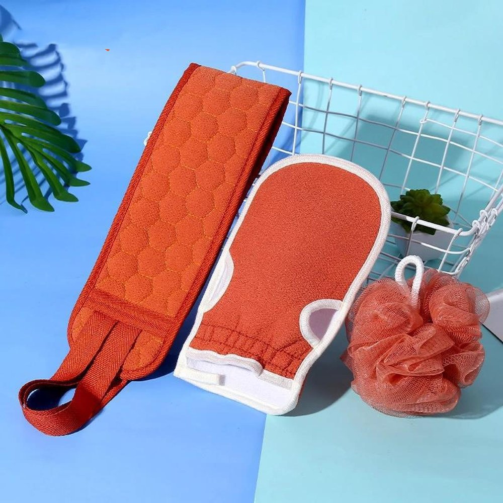 AOZMQAIV Family Adult Bath Three-Piece Set of Bath Towels, Extended Back Strips, Fashion Bath Bombs, Bath Artifact Bath Sets, Caramel