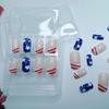 American Independence Day Star Press on Nails Short Length Square Fake Nails 4th of July Red White Five-pointed Stars Design Glossy Acrylic Glue on Nails Kit Reusable False Nails French Tip 24Pcs view 4
