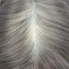 French Lace Front Mens Toupee European Human Hair Piece Bleached Knots Natural Hairline Men Hair System Toupee for Men Hair Prostesis7X9"-120% density#380 Dark Brown+80% Gray view 4