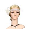 1920s Vintage Headpiece Headband Headdress Great Flapper Headband Head Bow Men (White, One Size) view 3