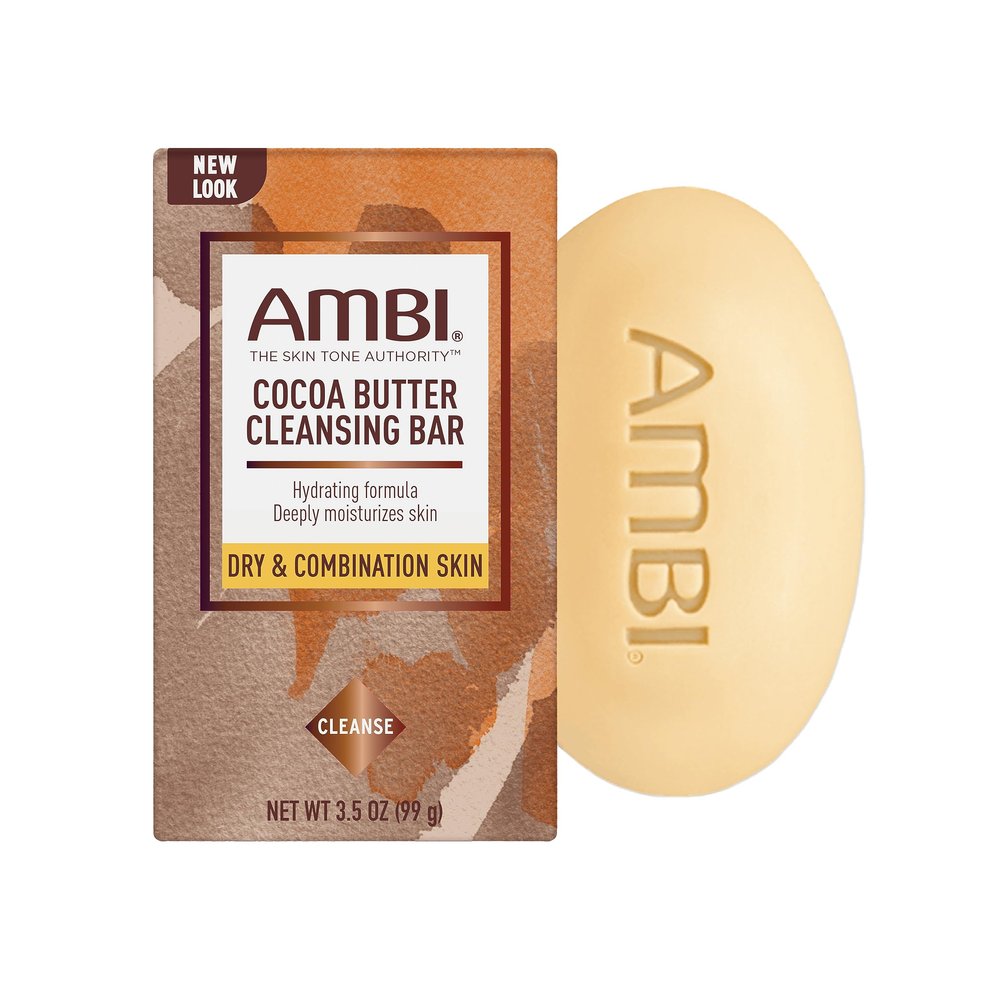 Ambi Even & Clear Vitamin C Serum and Cocoa Butter Cleansing Bar Bundle, 1 Ounce and 3.5 Ounce