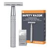 Double Edge Safety Razor, Single Blade Razors for Men and Women, with 10 Double Edge Blades, Reusable Metal 1 Blade Razor, Eco-Friendly, Zero Waste, Smooth and Close Shave, Matte Silver view 1