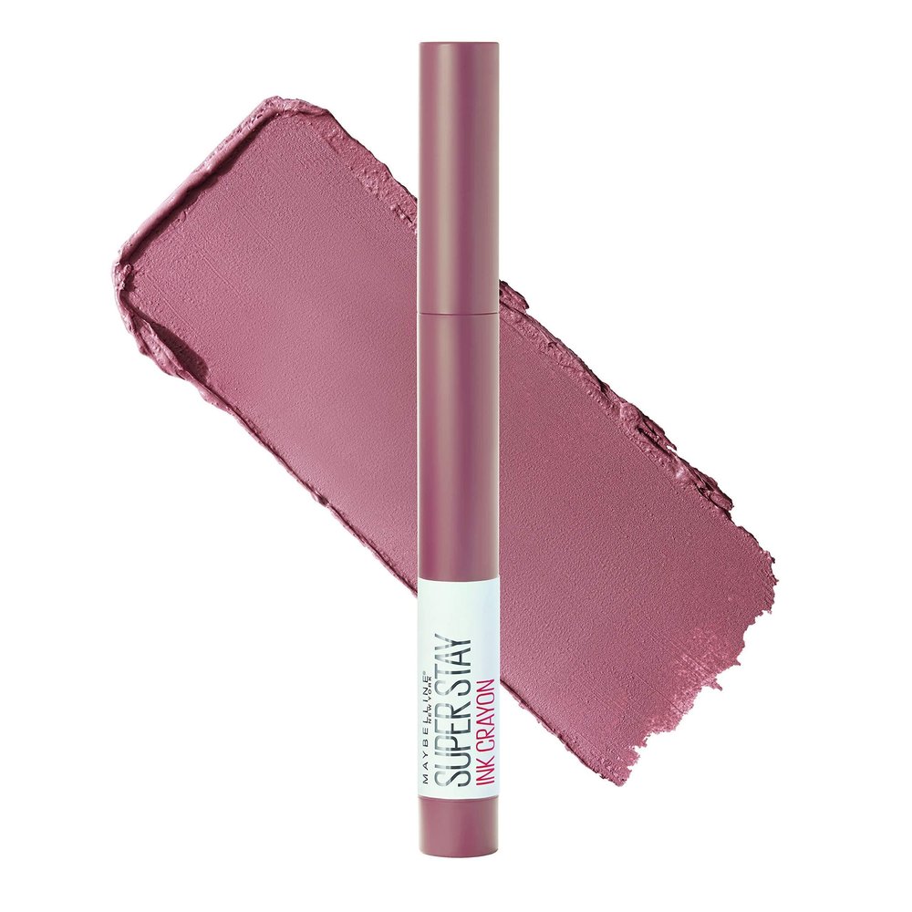 MAYBELLINE Super Stay Ink Crayon Lipstick Makeup Bundle with Built-in Sharpener, Long Lasting Matte Lip Color, 2 Count