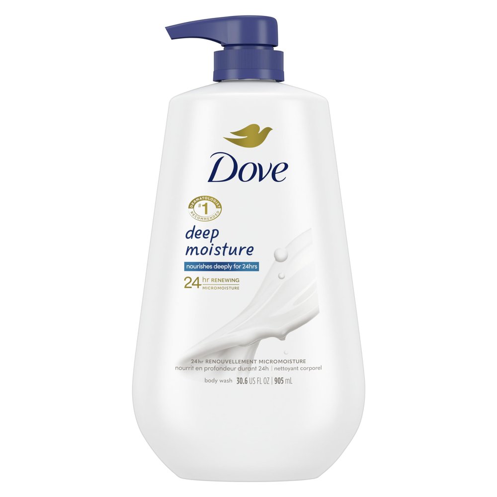 Dove Beauty Bar for Softer Skin 14 Bars and Deep Moisture Body Wash for Dry Skin 30.6 oz