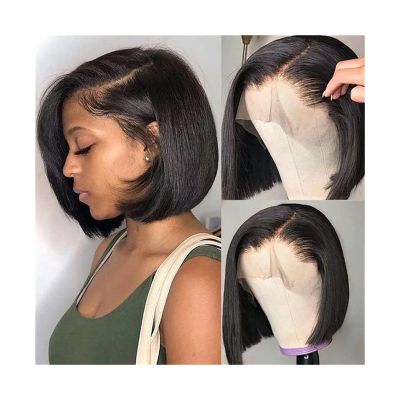 Ashtray 8-14 Inch Short Straight Bob Wig for Black Women, Pre Plucked Human Hair Short Bob Wig 13x4 Lace Front Wigs 4X4 Lace Closure Wig, Natural Color Indoors outdoor Ash Tray ( Color : 13X4 Bob Wig
