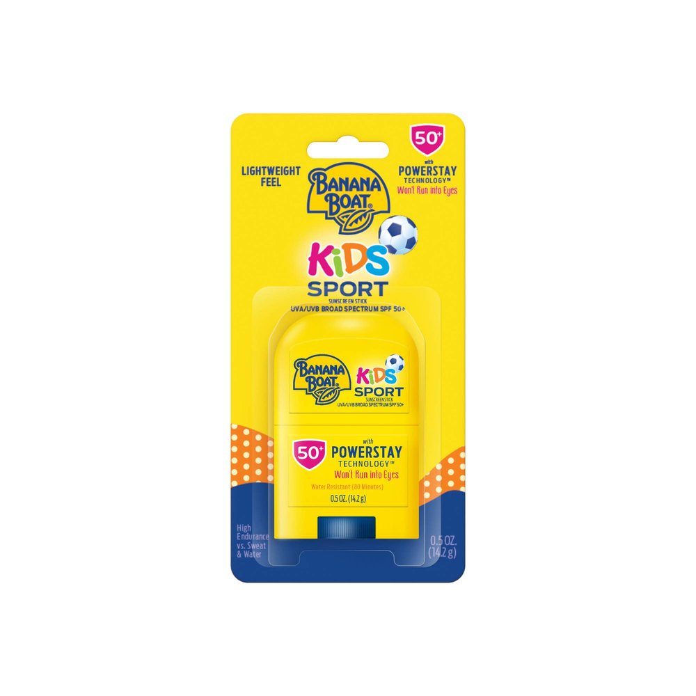 Banana Boat Sport Ultra Sunscreen Stick SPF 50, 1.5oz. and Kids Sport Sunscreen Stick SPF 50, 0.5oz Bundle