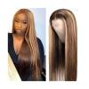 Ashtray Highlight Lace Front Wig Human Hair 4/27 Ombre Straight Hair Lace Wig 13x4x1 T Part Lace Frontal Wigs Brazilian Remy Pre Plucked with Baby Hair Indoors outdoor Ash Tray (Size : 20inches) view 1