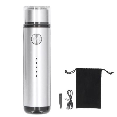 Electric Razor Mini Shavers, Portable Electric Shaver Razor with Display USB Charging Face Hair Removal for Men Women Unisex Dermaplaning Tool, Trimmer (Silver)