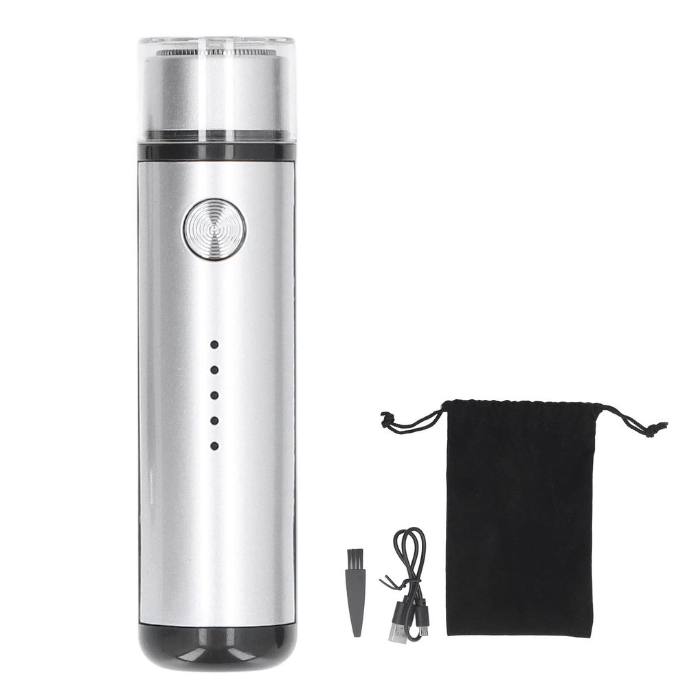 Electric Razor Mini Shavers, Portable Electric Shaver Razor with Display USB Charging Face Hair Removal for Men Women Unisex Dermaplaning Tool, Trimmer (Silver)