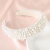 Gmmidea Padded Pearl Headband Thick Beaded Headbands for Women Non Slip Fancy Puffy Headband Pearl Headpiece for Bride Wedding Hairband Hair Accessories Gift B-Beige view 2