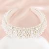 Gmmidea Padded Pearl Headband Thick Beaded Headbands for Women Non Slip Fancy Puffy Headband Pearl Headpiece for Bride Wedding Hairband Hair Accessories Gift B-Beige view 3