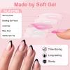 Bellelfin 48Pcs Black French Tip Press on Nails, Medium Almond French Tips Fake Nails, Full Cover Almond Acrylic Nails Press on, Artificial False Nail Glue on Nails for Women Girls Fingernails Decor view 4