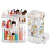360 Rotating Makeup Organizer, Acrylic Earring Holder Jewelry Organizer, Total 2Pcs, Adjustable Large Capacity, Easy To Assemble Cosmetic Storage for Lipsticks Brushes, Perfume or Jewelry Display view 1