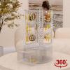 360 Rotating Makeup Organizer, Acrylic Earring Holder Jewelry Organizer, Total 2Pcs, Adjustable Large Capacity, Easy To Assemble Cosmetic Storage for Lipsticks Brushes, Perfume or Jewelry Display view 3