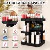 360 Rotating Makeup Organizer, Acrylic Earring Holder Jewelry Organizer, Total 2Pcs, Adjustable Large Capacity, Easy To Assemble Cosmetic Storage for Lipsticks Brushes, Perfume or Jewelry Display view 2