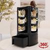 360 Rotating Makeup Organizer, Acrylic Earring Holder Jewelry Organizer, Total 2Pcs, Adjustable Large Capacity, Easy To Assemble Cosmetic Storage for Lipsticks Brushes, Perfume or Jewelry Display view 3