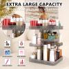 360 Rotating Makeup Organizer, Acrylic Earring Holder Jewelry Organizer, Total 2Pcs, Adjustable Large Capacity, Easy To Assemble Cosmetic Storage for Lipsticks Brushes, Perfume or Jewelry Display view 2