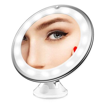 Mirrors Makeup Magnifying 10x Lighted Makeup 10x Magnifying Vanity with 16 LED Lights 360 Rotation Portable Illuminated Tabletop