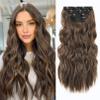 REECHO Hair Extensions, 4PCS Clip in Hair Extensions HE001 Natural Soft Synthetic Hairpieces for Women, Ginger Brown view 1