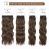 REECHO Hair Extensions, 4PCS Clip in Hair Extensions HE001 Natural Soft Synthetic Hairpieces for Women, Ginger Brown view 2