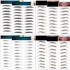 Eyebrow Tattoo 8 Sheets, 76 Pairs Eyebrow Tattoo Sticker Waterproof 4D Hair-Like Temporary Eyebrows Peel Off Brows Grooming Transfers Stickers Makeup for Women, Men, Girls, Brown/Black view 1