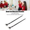 2pcs Mascara Fan Bent Brush, Professional Bent Eyelash Brush, Double Layer Prevent Clumping Lash Wand Brush Makeup Tools, Lower Lashes Fan Mascara Application Brushes, Beginners Friendly view 2