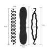 4/9PCS Hair Bun Maker, Black Plastic Bun Curler Donut Hair Bun Maker, Double Hook Disk Hair Tool, Braiding Styling Disk Tools, DIY Hair Styling Accessories Tool (No. 2 9PCS) view 2