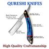 QURESHI KNIFES - Professional Straight Razor with Leather Strop - Straight Edge Barber Razor Premium for Men & Women (Damascus Steel Blade) view 2