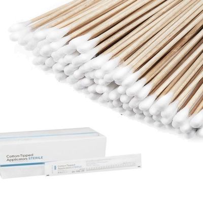 AmeriCan Goods 200/pk 3" Sterile Cotton Tipped Wood Applicators 2 Tips Individually Wrapped Sterile Long Medical Cotton Swabs Care & Dressing